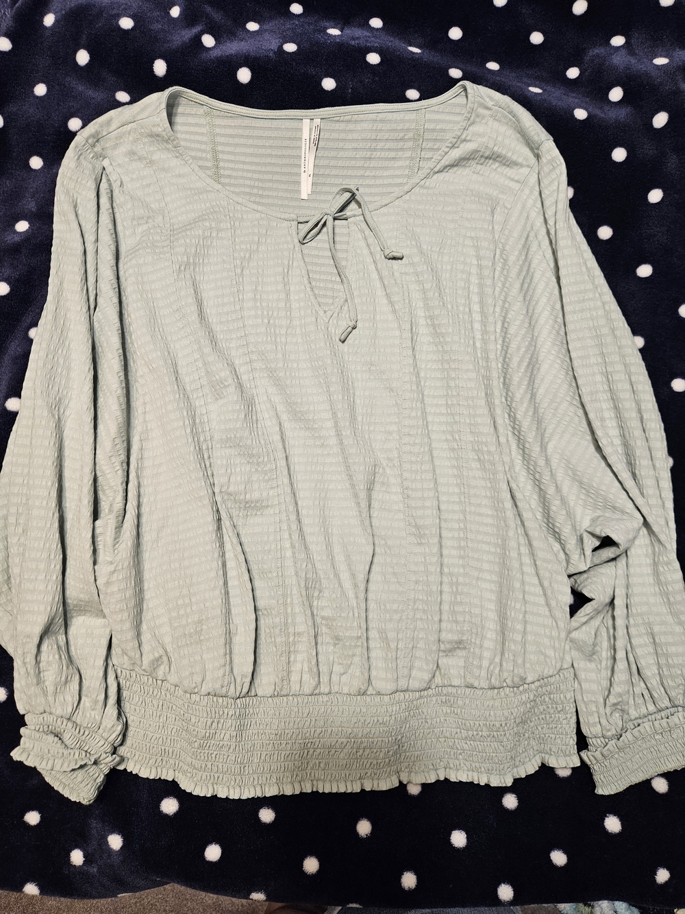 EUC Anthropologie Smocked-Hem Peasant Top